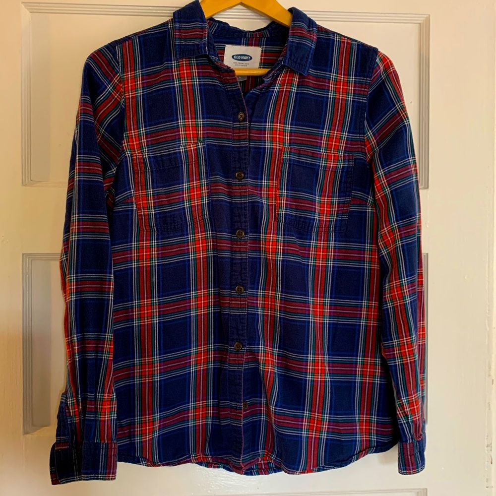 Old Navy plaid flannel shirt, women’s size M